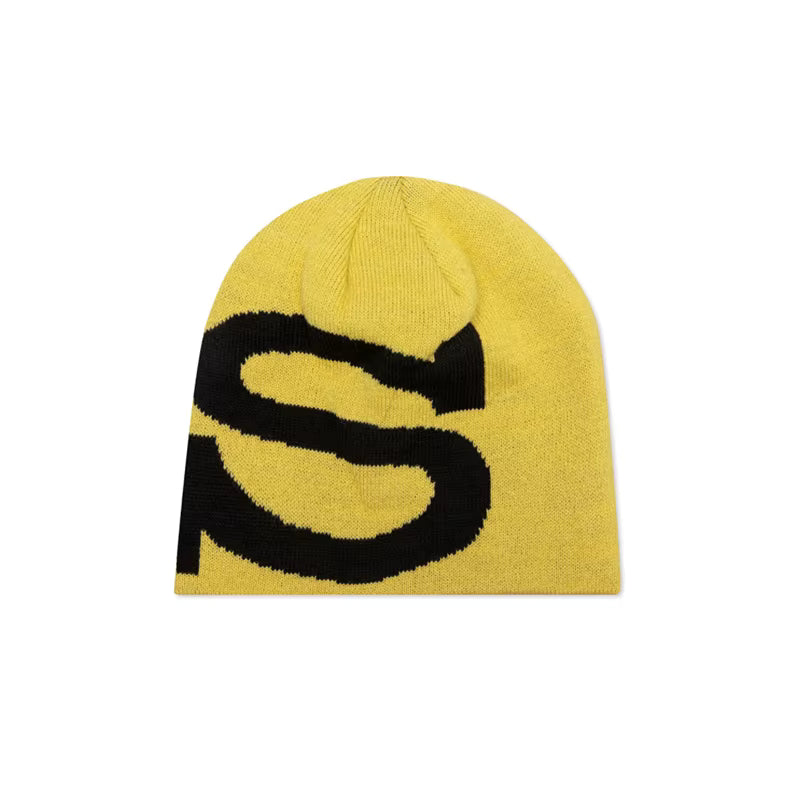 Knitted Beanie Hat Letter S